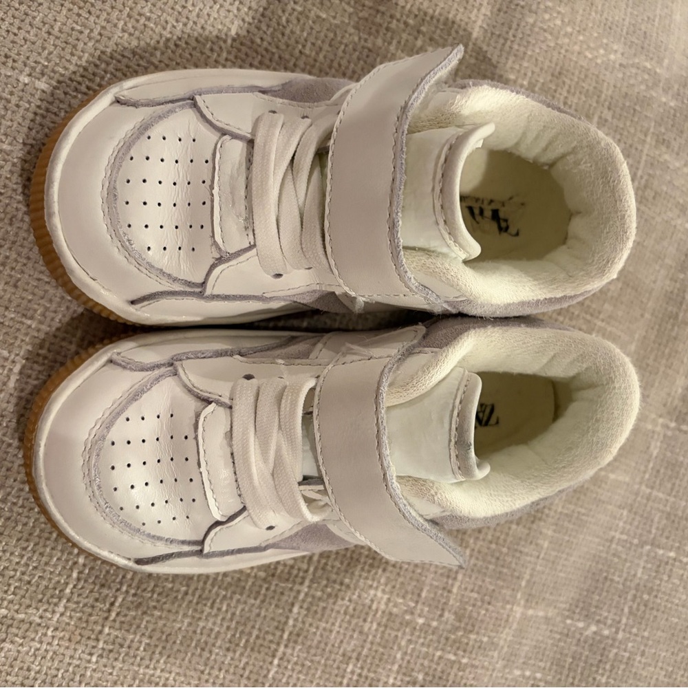Zara White Kids Sneakers with Velcro